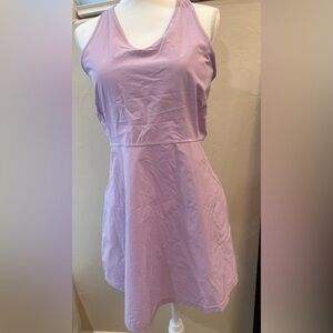 FILA Women's Regular Tennis Dress Lavender Built-in Bra Racerback Pockets Size L